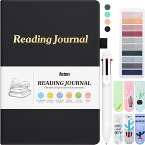 مجلة قراءة مع إشارات مرجعية، علامات تبويب الكتب، قلم متعدد الألوان، مجلة كتاب لمحبي الكتب، مجلة تعقب الكتب للقارئ، سجل القراءة مع الملحقات، مجلة مراجعة الكتب، هدية للقارئ، أخضر نعناعي