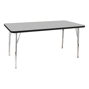 TELAYIURITION TELLAIDE THEIGHT RECTANGLE TABLE ، 72 "W × 30" D ، رمادي/أسود ، LNT-RCE3072CP-GBK