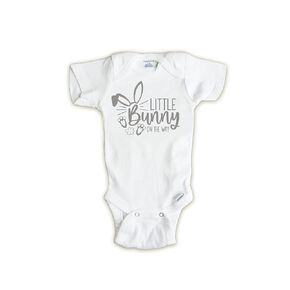 Little Bunny On the Way Pregnancy Announcement Onesie®, Somebunny is Eggspecting, Gift for Dad to Be, Easter Gift for Grandparents