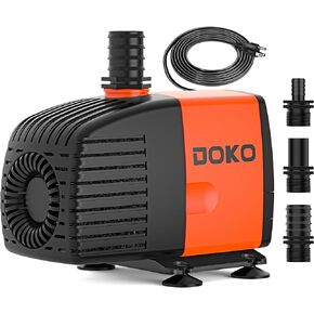 Submersible Water Pump,720GPH Aquarium Water Pump with Extended Mesh Cover and Sponge,Ultra Quiet Pond Pump with 6Ft Power Cord for Fountains,Fish Tanks,Hydroponics,and Waterfalls