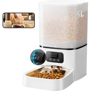 Automatic Cat Feeder with Camera,5G/2.4G WiFi Timed cat Feed,6L auto cat Feeder, Automatic Pet Dispenser with HD Infrared Night Vision