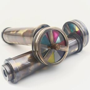 DAYOL'X Handmade Brass Kaleidoscope Educational Gift | Vintage Collection Replica, Birthday, Every Occasion Gift for Adults and Kids-Handmade Pisces Kaleidoscope
