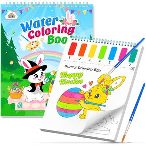ZMLM Easter Paint مع كتب المياه للأطفال الصغار - هدايا عيد الفصح الحرف السلة سلة الرسائل الفوضى نشاط تلوين الطلاء الحرة للأطفال - لعبة الفنون والحرف الهدية لصالح الفتاة الفتاة 4 5 6 7 8