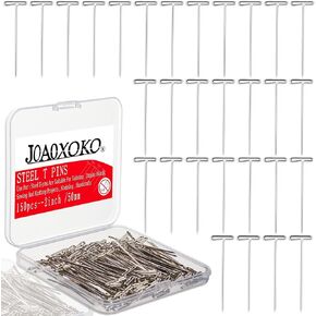 150 pcs t-pins,1.75 inch Stainless Steel Wig T Pins for Wigs,tpins for Foam Head, Long Straight Pins for Sewing, Craft, Quilting and Blocking Knitting