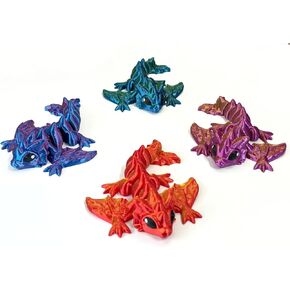 Dragon المطبوعة ثلاثية الأبعاد ، 4 أجهزة كمبيوتر ملونة ، Dragon ثلاثية الأبعاد ، هدية عيد ميلاد/ألعاب سطح المكتب/تزيين المنزل