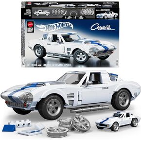 مجموعة بناء سلسلة Hot Wheels Elite Series ، Corvette Grand Sport مع 918 قطعة ، تفاصيل واقعية وشارات مخصصة ، جامعي البالغين والأطفال الذين تتراوح أعمارهم بين 10+