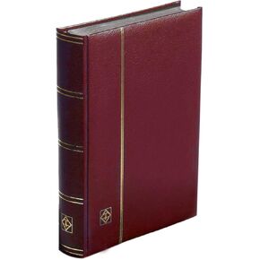 Lighthouse Stockbook A4, 32 black pages,padded cover, red