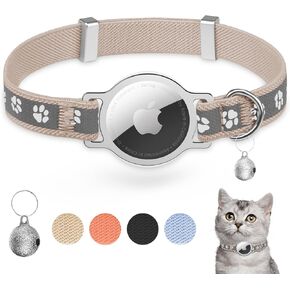 طوق القط الجوي ، طوق تعقب القطط المرن العاكسة مع حامل علامة Apple Air و Bell for Girl Boy Cats ، طوق الحيوانات الأليفة الخفيفة الوزن والمقاومة للخدش للقطط القطط ، الأزرق