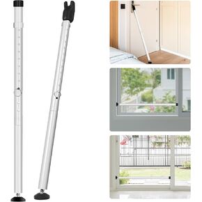 JSungo 2-in-1 Sliding Door Security Bar, Upgrade Doors Stoppers Security, Heavy-Duty Door Jammer Doors Stopper for Sliding Window, Adjustable Door Jammer for Home, Apartment, and Hotel, Black, 1 Pack