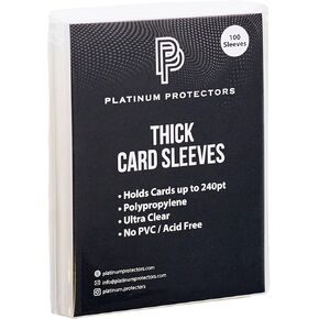 Thick Penny Sleeves for up to 240pt Thicker Cards Auto Jersey Patch Cards (100 Pack)