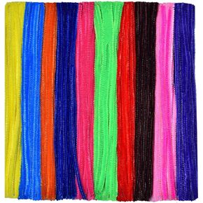 ألوان متعددة منظفات الأنابيب تشنيل (100 حزمة) للزخارف الفنية DIY Creative Craft (6 مم × 12 بوصة)