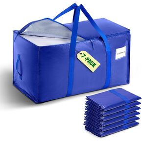3-Pack Moving Bags with Carrying Handles and Zipper - Heavy Duty Space Saving Bags with Tag Pocket,Extra Large Storage Bags, Waterproof Totes for Clothes College move-in,Blue in Saudi Arabia