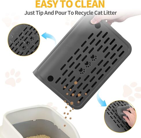 Cat Ramp for Litter Robot, Self Cleaning Cat Litter Box Step with Storage Litter Box Ramp for Small Step Stool with Filter Function Suitable for Small & Elderly Cats(Gray) in Kuwait