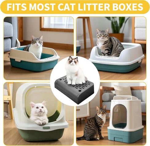 Cat Ramp for Litter Robot, Self Cleaning Cat Litter Box Step with Storage Litter Box Ramp for Small Step Stool with Filter Function Suitable for Small & Elderly Cats(Gray) in Kuwait