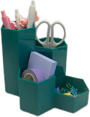 Pencil Holder Pen Cup Pen Holder Desktop Organizer Storage Case Stationery Organizer with 4 Compartment for School Home Office Supplies in Saudi Arabia