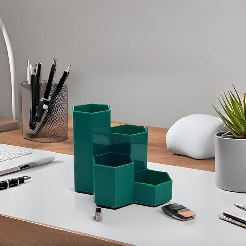 Pencil Holder Pen Cup Pen Holder Desktop Organizer Storage Case Stationery Organizer with 4 Compartment for School Home Office Supplies in Saudi Arabia