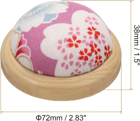HARFINGTON Pin Cushion Wooden Base with 50 Pieces Sewing Pins Set Japanese Style Round Pincushion Needle Holder for Sewing Quilting Needlework DIY Crafts, Purple Floral Style in Saudi Arabia