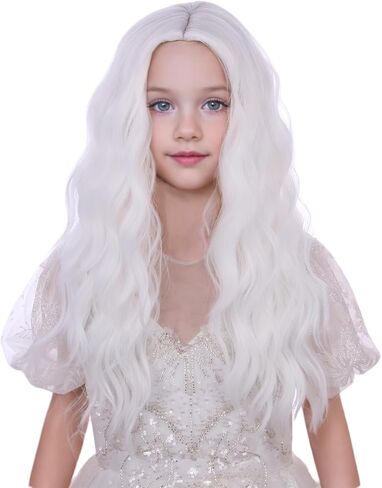 Kids Brown Wig Child Long Curly Wavy Wig Girls Brown Middle Part Wig Cosplay Wig Synthetic Wigs with Wig Cap in Saudi Arabia