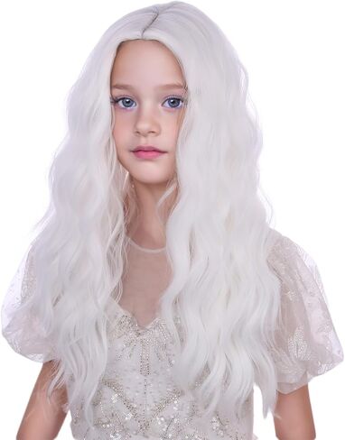 Kids Brown Wig Child Long Curly Wavy Wig Girls Brown Middle Part Wig Cosplay Wig Synthetic Wigs with Wig Cap in Saudi Arabia