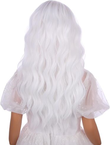Kids Brown Wig Child Long Curly Wavy Wig Girls Brown Middle Part Wig Cosplay Wig Synthetic Wigs with Wig Cap in Saudi Arabia