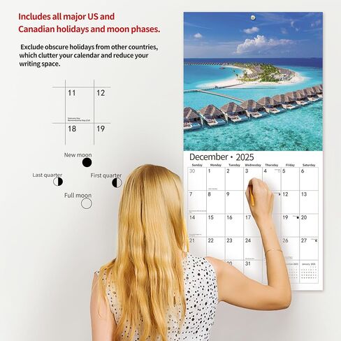 2025 Wall Calendar,Calendar 2025, November 2024 - December 2025, Wall Calendar Puppy Dog, 12" x 24" Opened,Full Page Months Thick & Sturdy Paper for Calendar Organizing & Planning in Saudi Arabia