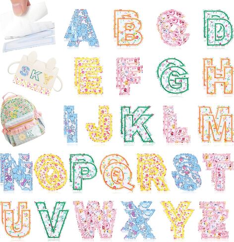 NICEVINYL Self-Adhesive Letter Patches for Backpacks: 62Pcs Pink in Saudi Arabia