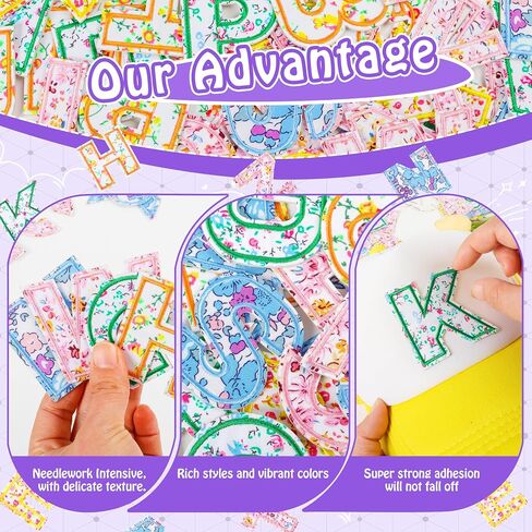 NICEVINYL Self-Adhesive Letter Patches for Backpacks: 62Pcs Pink in Saudi Arabia