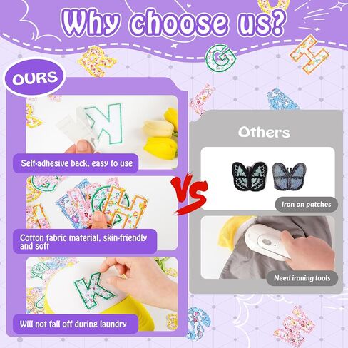 NICEVINYL Self-Adhesive Letter Patches for Backpacks: 62Pcs Pink in Saudi Arabia