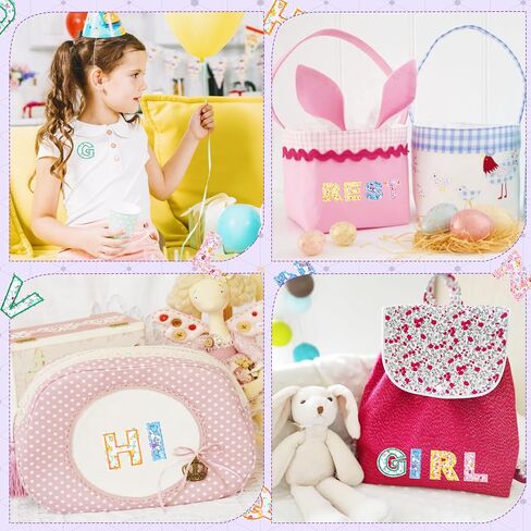 NICEVINYL Self-Adhesive Letter Patches for Backpacks: 62Pcs Pink in Saudi Arabia