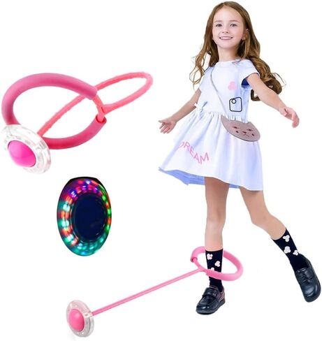 Ankle Skip Ball for Kids, Colorful Flash Wheel Swing Skip It Ball, Toys for Girls & Boys, Sports Fitness Toys, Gifts for Halloween & Christmas, Age 5-10 Years in Kuwait