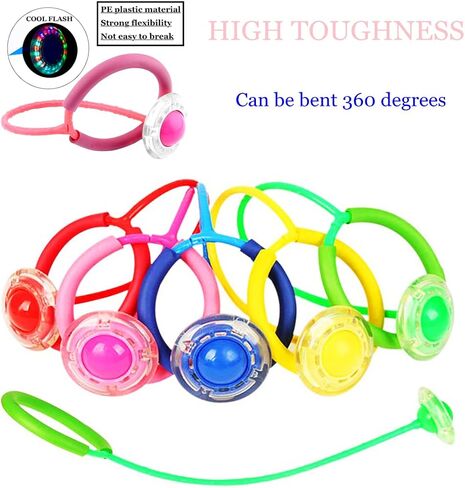 Ankle Skip Ball for Kids, Colorful Flash Wheel Swing Skip It Ball, Toys for Girls & Boys, Sports Fitness Toys, Gifts for Halloween & Christmas, Age 5-10 Years in Saudi Arabia