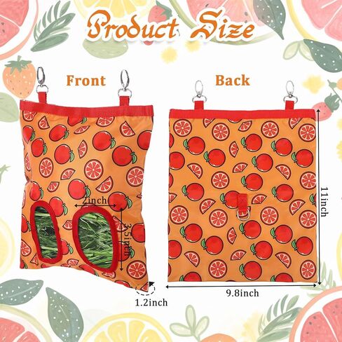 Rabbit Hay Feeder, 2 Hole Hanging Hay Bag for Rabbits Guinea Pig Bunny Chinchillas Washable Rabbit Hay Holder 11x9.8inch in Saudi Arabia