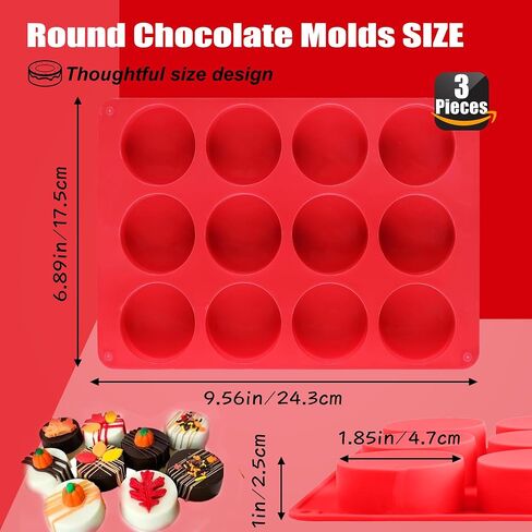 (2 Pack) 8-Cavity Round Silicone Mold for Soap, Cake, Bread, Cupcake, Cheesecake, Cornbread, Muffin, Brownie, and More in Saudi Arabia