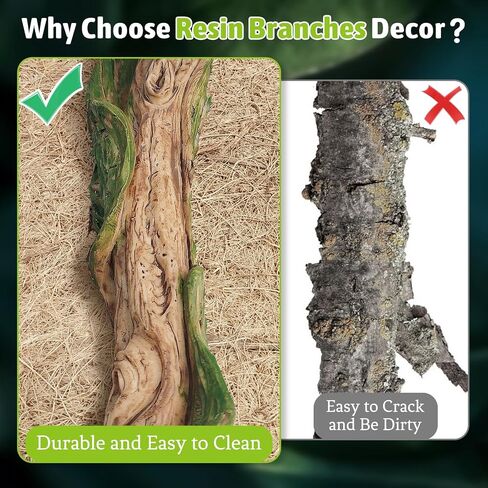 Reptile Climbing Branches Decor 3 Pcs Corn Snake Terrarium Habitat Decoration Resin Tree Branch for Bearded Dragon Lizard Geckos Frog Chameleon and Hermit Crab in Saudi Arabia
