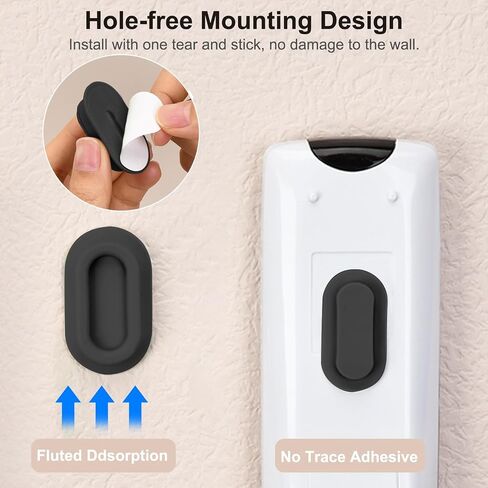 Magnetic Remote Control Holder Wall Mount 4 Pack Soft Silicone Remote Control Caddy with Strong Adhesive Remote Holder - Black in Kuwait