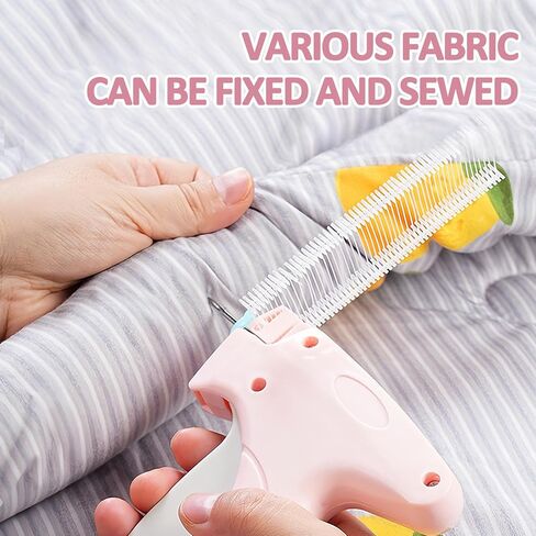 Stitch Gun Quick Fixer for Clothes, Micro Tagging Gun Easy Stitch Hemming Gun with 100 Luminous Buttons & 1100 Pcs Fasteners, Mini Speedy Sticky Sewing Tag Gun Hemming Tool (Pink) (Pink) in Saudi Arabia