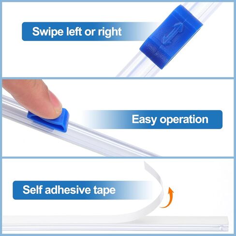PATIKIL 12pcs Plastic Wrap Cutter, 14in Plastic Wrap Slide Cutter Self Adhesive Installation Replacement for Aluminum Foil Wax Paper Parchment Paper Wrap Dispenser, Blue in Saudi Arabia