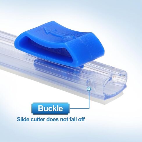 PATIKIL 12pcs Plastic Wrap Cutter, 14in Plastic Wrap Slide Cutter Self Adhesive Installation Replacement for Aluminum Foil Wax Paper Parchment Paper Wrap Dispenser, Blue in Saudi Arabia