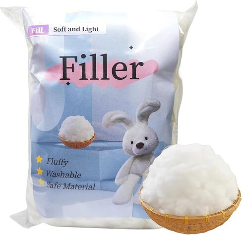 Cansybil Polyester Premium Fiber Fill, Pillow Stuffing, Stuffing Stuffed Animal, Cushion Stuffing, High Resilience Fill Fiber for Stuffed DIY Crafts (60g/2.11oz) in Kuwait