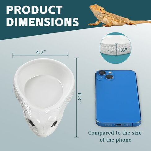 Sturdy Snake Water Bowl,Reptile Food Dish,Sturdy Resin Dish,for Lizards Snakes Bearded Dragons Gecko Small Pet(6.3" L x 4.7" W x 1.6" H) (Black) in Kuwait