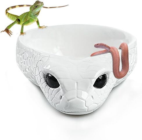 Sturdy Snake Water Bowl,Reptile Food Dish,Sturdy Resin Dish,for Lizards Snakes Bearded Dragons Gecko Small Pet(6.3" L x 4.7" W x 1.6" H) (Black) in Kuwait