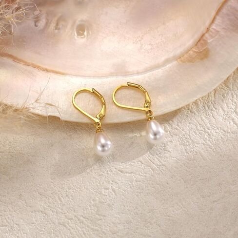 Gold Earrings for Women Trendy： Bow Earrings 14k Gold Plated Dainty Drop Pearl Earrings Hypoallergenic Earrings Stud Cute Sparkly Diamond Hoop Earrings Gold Jewelry for Women in Saudi Arabia