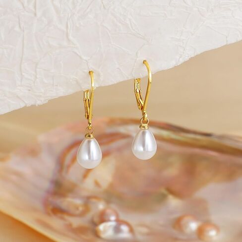 Gold Earrings for Women Trendy： Bow Earrings 14k Gold Plated Dainty Drop Pearl Earrings Hypoallergenic Earrings Stud Cute Sparkly Diamond Hoop Earrings Gold Jewelry for Women in Saudi Arabia