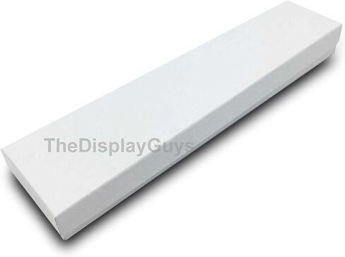 Thedisplayguys - 25 Pack #82 Kraft Paper Cardboard Hife Joxes/Jewelry Cases W. حشو القطن والغطاء - دوامة بيضاء - (8.0 "× 2.0" × 1.0 ") in Kuwait