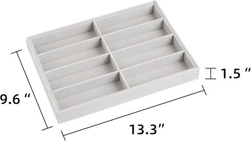 Frebeauty Sunglass Organizer,Velvet Glasses Organizer,8-Slot Sunglasses Tray with Clear Lid,Men's/Women's Sunglasses Box,Sunglass Case,13.3 x 9.6 x 2.2 Inches,Eyeglass/Eyewear Display Tray(Ink black) in Saudi Arabia