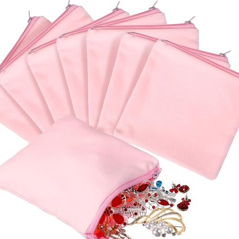 Sanwuta 8 Pcs Zippered Silver Storage Bags Anti Tarnish Silver Pouches Keeper Jewelry Storage Protector Bags(7.9 x 7.9 Inch,Black) in Kuwait