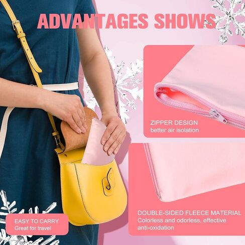 Sanwuta 8 Pcs Zippered Silver Storage Bags Anti Tarnish Silver Pouches Keeper Jewelry Storage Protector Bags(7.9 x 7.9 Inch,Black) in Kuwait