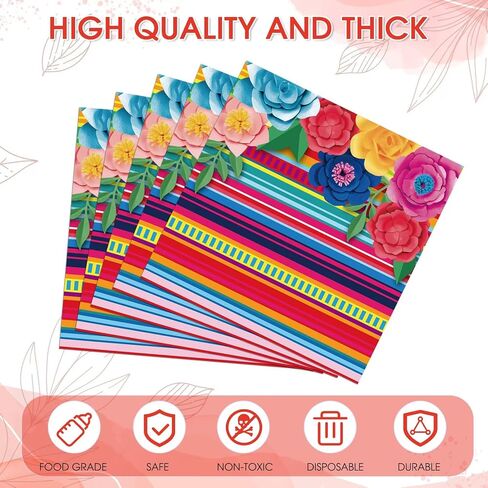 40pcs المناديل المكسيكية لنسخ Cinco de Mayo Party Decorations ثنائية الطبقات المكسيكية مناديل للورق المتاح للورق من أجل تاكو حفلة عيد ميلاد الطفل الاستحمام المكسيكي in Kuwait