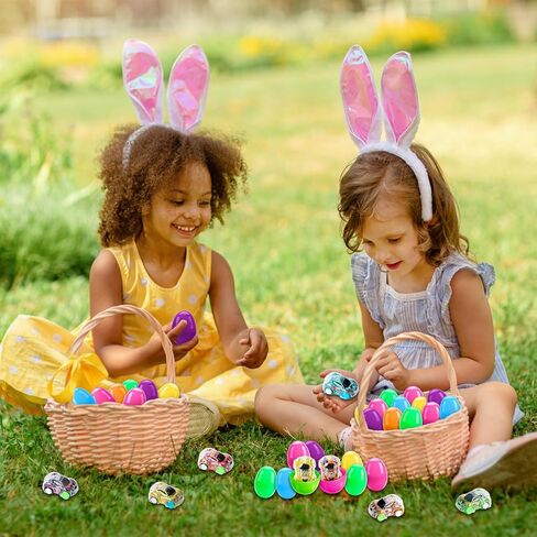 12pcs prected eggs Easter Eggs with Pull Back Car Toys ، و Mini Race Cars Homps for Kids Party Forms Stuffers for Boy Girl Holiday School School Justs Goodie Bags Fulers in Kuwait