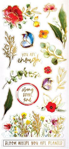 Paper House Productions Shiny Foil Enamel Effect Sticker ورقة للحرف اليدوية ، Scrapbooking وجمع - إلهام الزهرة البرية in Saudi Arabia